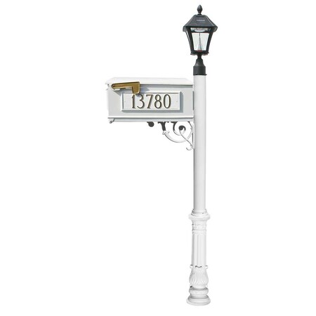 Qualarc Mailbox w/Bayview Solar Lamp LMC-700-SL-WHT
